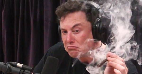 Elon Musk fuma una canna